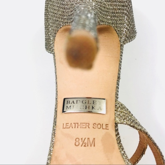 Badgley Mischka Landmark metallic strappy heel 8.5 - Picture 7 of 8